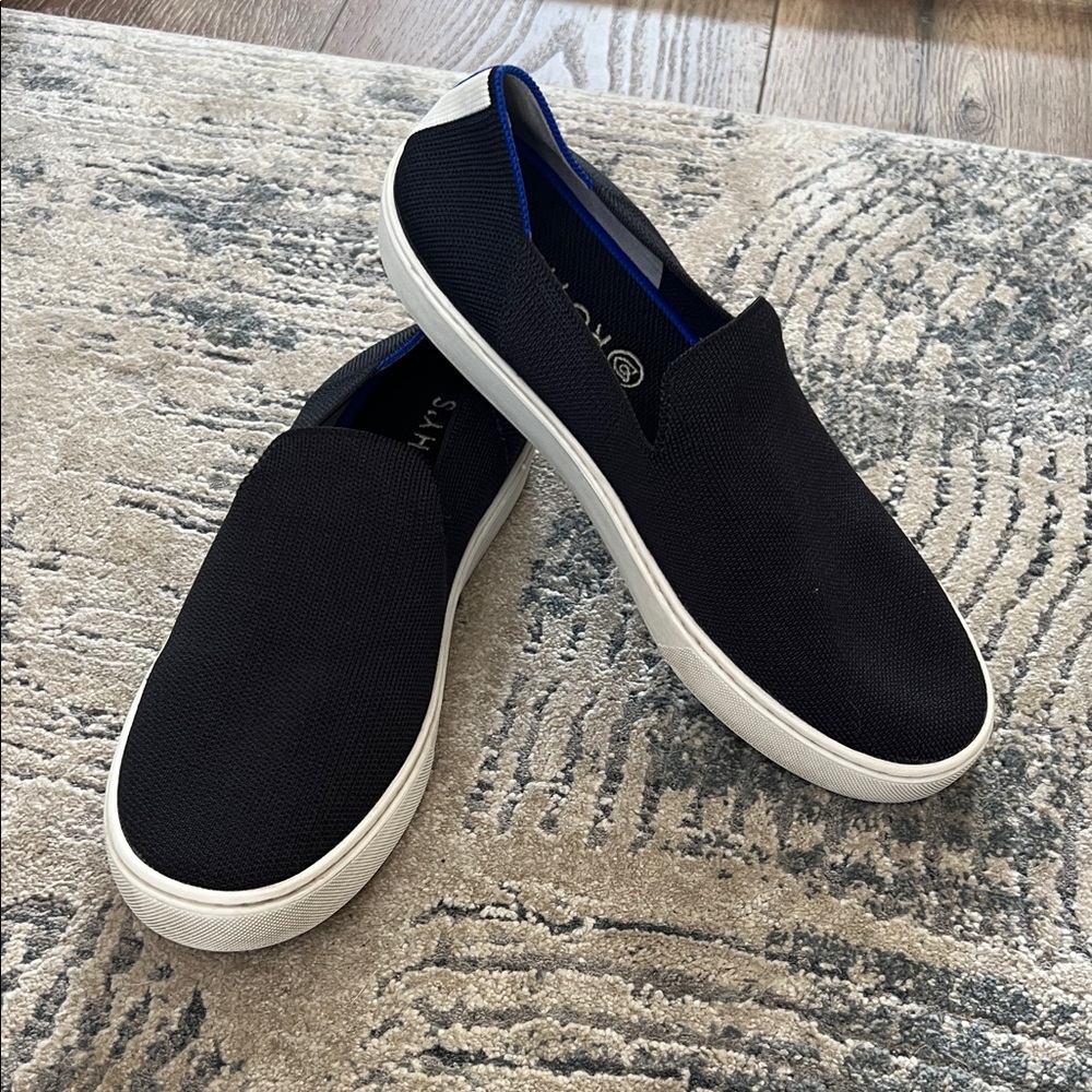 Rothy’s Black The Original Slip On Sneaker women’s 10.5 like new!!!